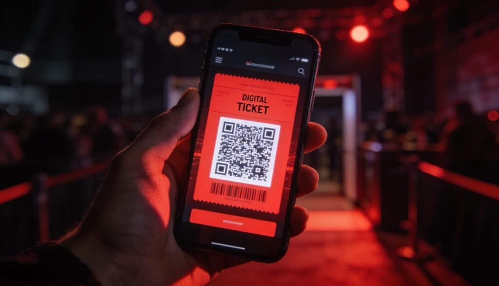 Boleta digital con código QR para entrar al evento
