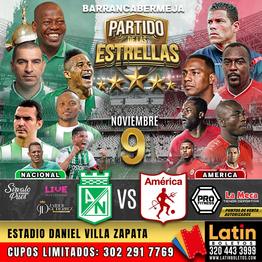 Partido de las Estrellas — Nacional vs América en Barrancabermeja