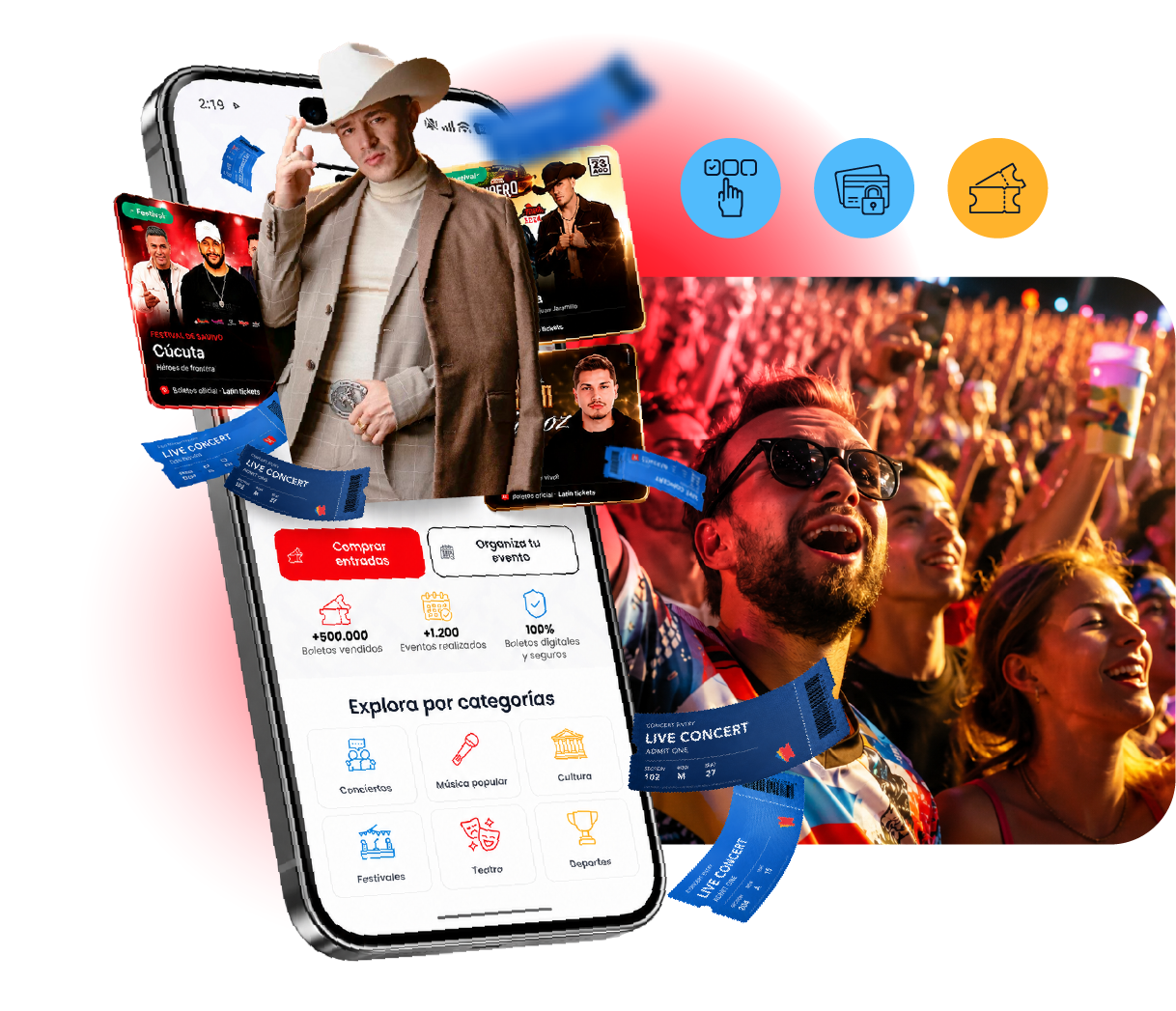 App de Latin Boletos con boletas de eventos