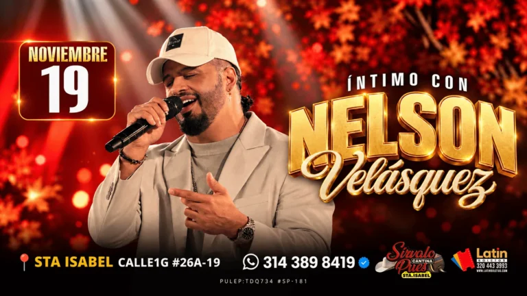 Íntimo con Nelson Velásquez en Sírvalo Pues Cantina Santa Isabel, Bogotá — 19 de noviembre 2026