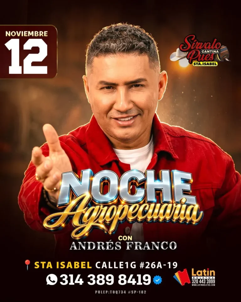 Noche Agropecuaria con Andrés Franco en Sírvalo Pues Cantina Santa Isabel, Bogotá — 12 de noviembre 2026