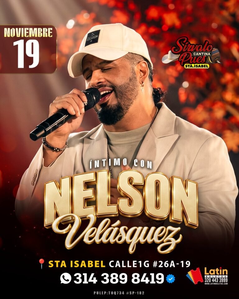 Íntimo con Nelson Velásquez en Sírvalo Pues Cantina Santa Isabel, Bogotá — 19 de noviembre 2026
